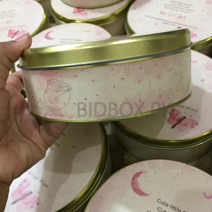 Baby Girl Announcement Half Kg Tin Box