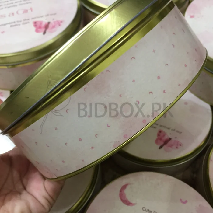 Baby Girl Announcement Kg Tin Box