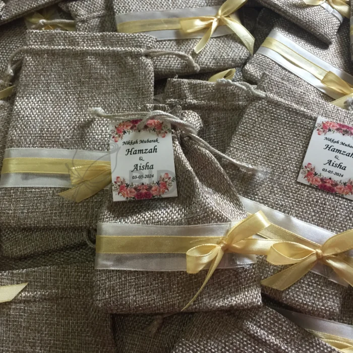 Jute Pouch With Bow