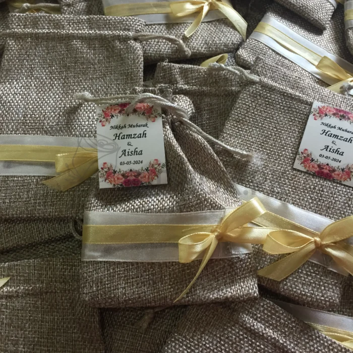 Jute Pouch With Bow
