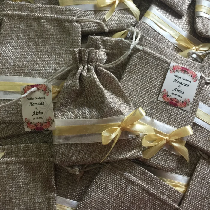 Jute Pouch With Bow