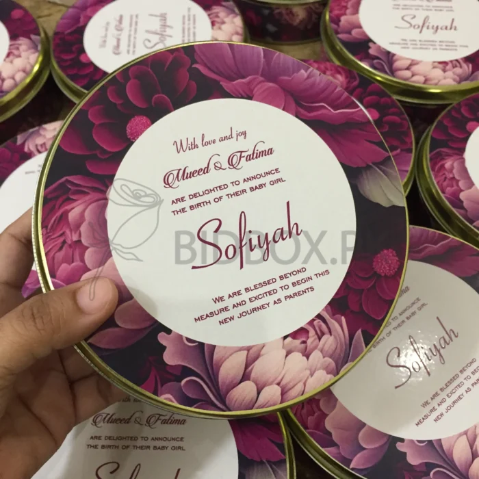 New Flower Printed Half Kg Sweet Tin Box