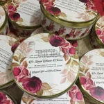 Maroon Flowers Printed Half Kg Tin Box