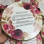 Maroon Flowers Printed Half Kg Tin Box