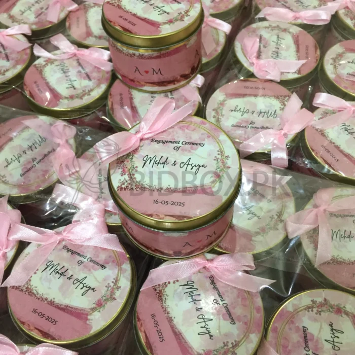 Engagement Ceremony Tin Box With Bow