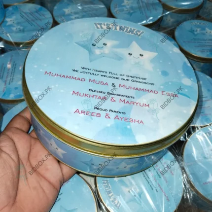 500 gram Blue Theme Printed Baby Boy Tin Box
