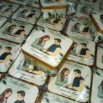 Couple Printed Beautiful Square Tin Bid Box