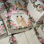 Couple printed pink bid box