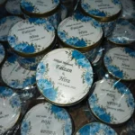 Blue Flowers Printed Tin Bid Box