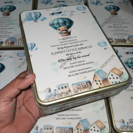 1KG Baby Boy Announcement Tin Box