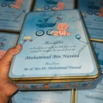 1KG Sweet Tin Box For Baby Boy Announcement