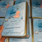 1KG Sweet Tin Box For Baby Boy Announcement