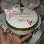 250 Gram Sweet Tin Box For Baby Girl Announcement