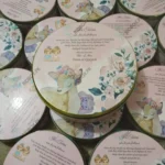 500 Gram Sweet Tin Box For Baby Girl Announcement