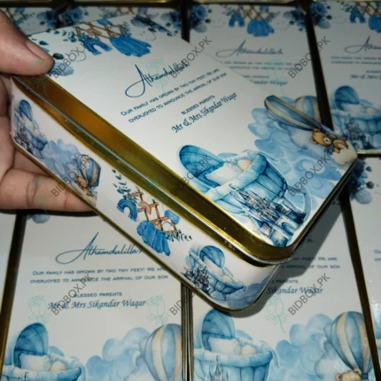 500 Gram Rectangular Sweet Box For Baby Boy Announcement