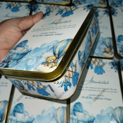 500 Gram Rectangular Sweet Box For Baby Boy Announcement