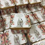 Couple Printed Square Tin Bid Box