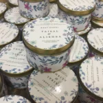 Blue Floral Printed Tin Bid Box