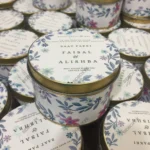 Blue Floral Printed Tin Bid Box