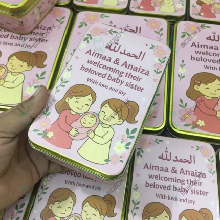 Baby Girl Announcement Half Kg Tin Box