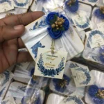 Blue Flowers, Tag And Sticker Print Tin Box