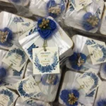 Blue Flowers, Tag And Sticker Print Tin Box