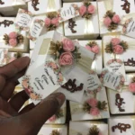 Pink Flowers Box With Wooden