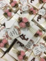 Pink Flowers Box With Wooden