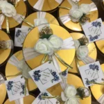 White Flowers Tin Box With Tag