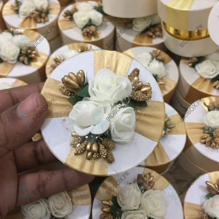 Round Bid Box New Design with Folwers