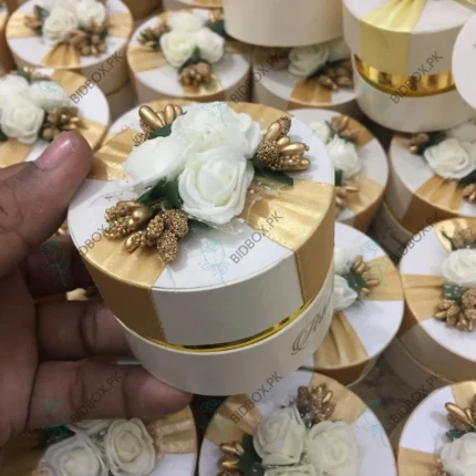 Round Bid Box New Design with Folwers