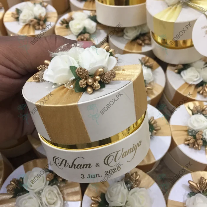 Round Bid Box New Design with Folwers