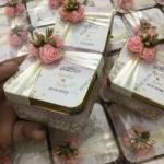 Pink Flowers With Sticker Printing Tin Box