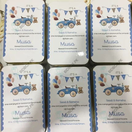 Half Kg Baby Boy Announcement Tin Box