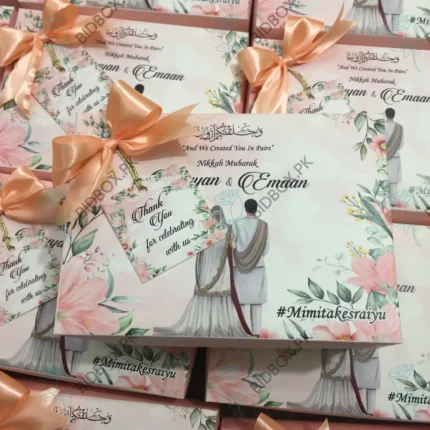 Nikkah Mubarak Sweet Box With Thank You Card